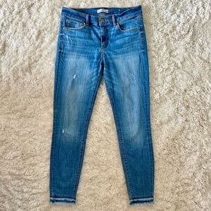 LOFT Modern Skinny Fringe Hem Jeans